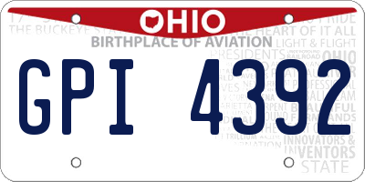 OH license plate GPI4392