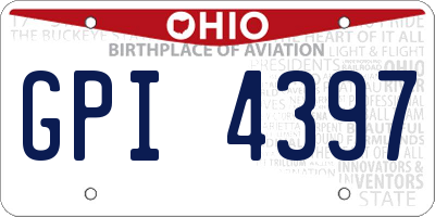 OH license plate GPI4397