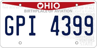 OH license plate GPI4399