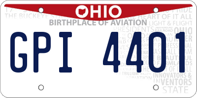 OH license plate GPI4401
