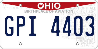 OH license plate GPI4403