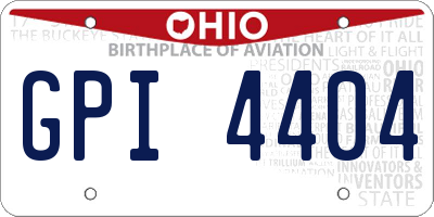 OH license plate GPI4404