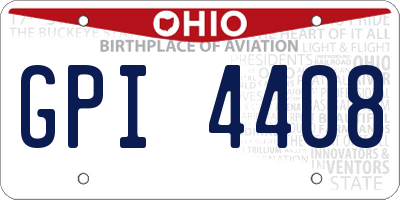 OH license plate GPI4408