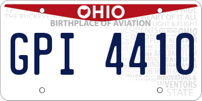 OH license plate GPI4410