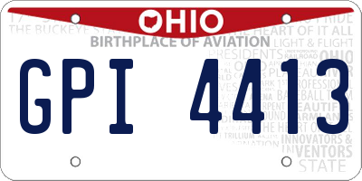 OH license plate GPI4413