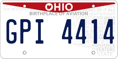 OH license plate GPI4414