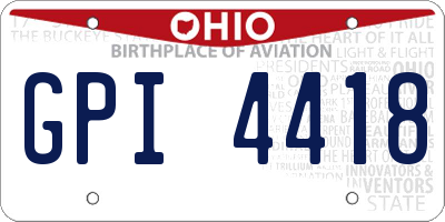 OH license plate GPI4418