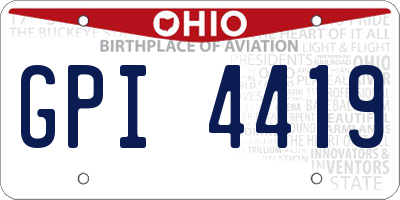 OH license plate GPI4419