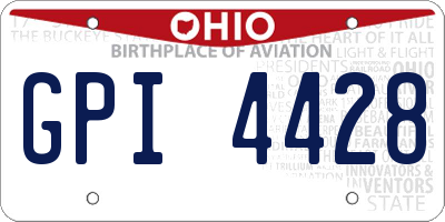 OH license plate GPI4428