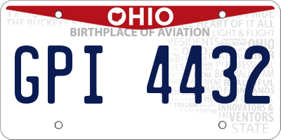 OH license plate GPI4432