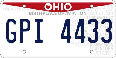 OH license plate GPI4433