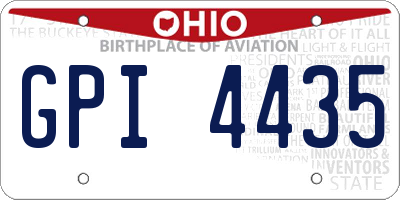OH license plate GPI4435