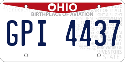 OH license plate GPI4437