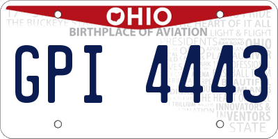 OH license plate GPI4443