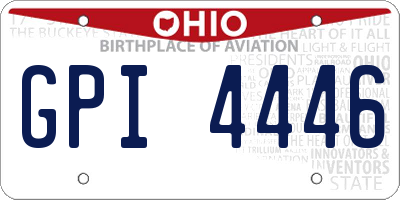 OH license plate GPI4446
