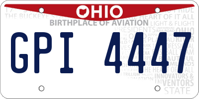 OH license plate GPI4447