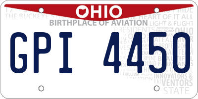OH license plate GPI4450