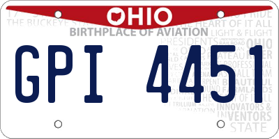 OH license plate GPI4451