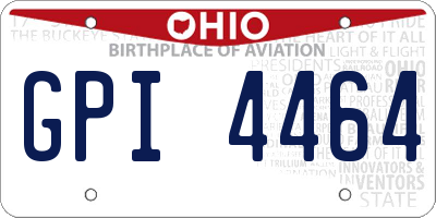 OH license plate GPI4464