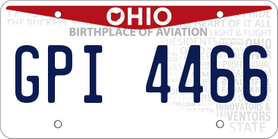 OH license plate GPI4466