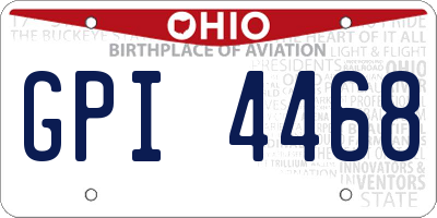 OH license plate GPI4468