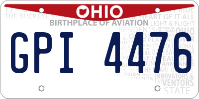 OH license plate GPI4476