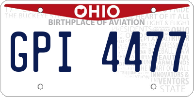 OH license plate GPI4477