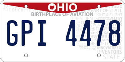 OH license plate GPI4478