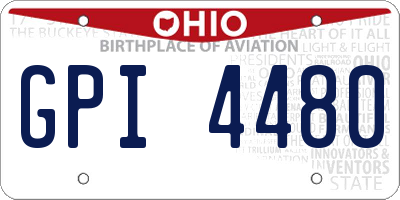 OH license plate GPI4480