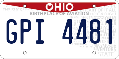 OH license plate GPI4481