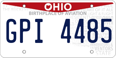 OH license plate GPI4485