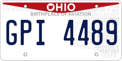 OH license plate GPI4489
