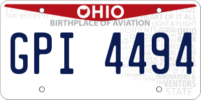 OH license plate GPI4494