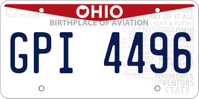 OH license plate GPI4496