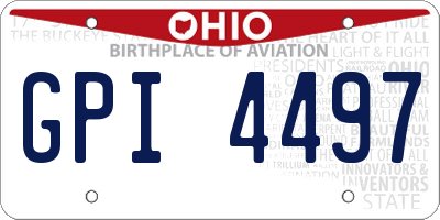 OH license plate GPI4497