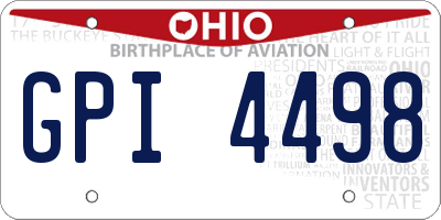 OH license plate GPI4498
