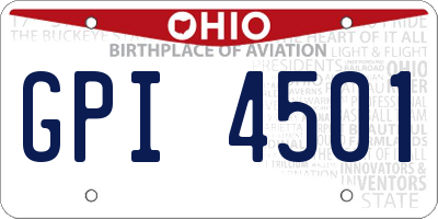 OH license plate GPI4501