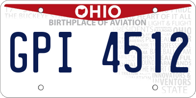 OH license plate GPI4512