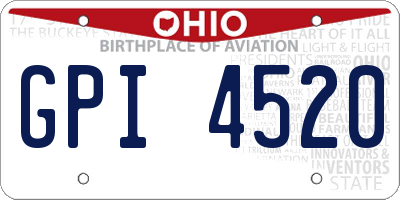 OH license plate GPI4520