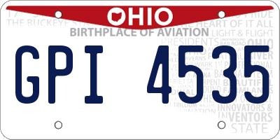 OH license plate GPI4535