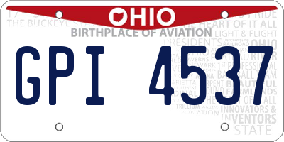 OH license plate GPI4537