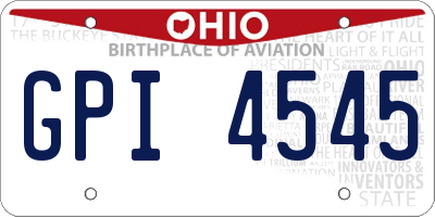 OH license plate GPI4545