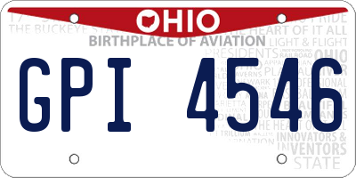 OH license plate GPI4546