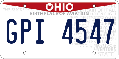 OH license plate GPI4547