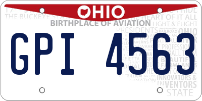 OH license plate GPI4563