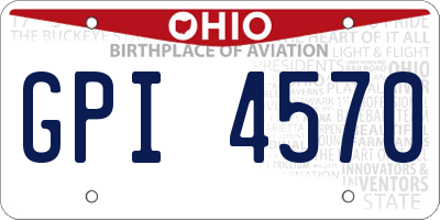 OH license plate GPI4570