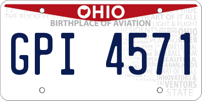 OH license plate GPI4571