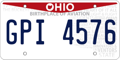 OH license plate GPI4576