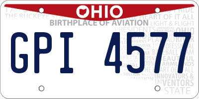 OH license plate GPI4577
