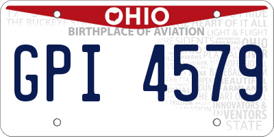 OH license plate GPI4579